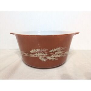 Vintage‎ PYREX 473-B Casserole Dish Autumn Harvest Wheat Pattern 1 Quart No Lid